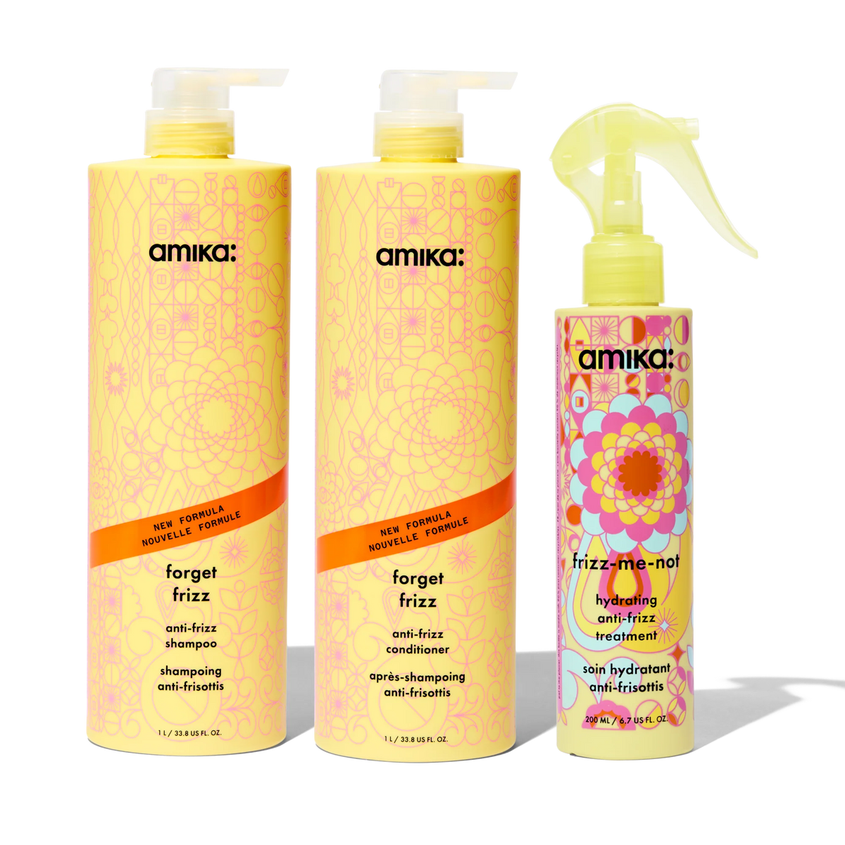 super-sized frizz fighters set anti-frizz shampoo, conditioner + treatment