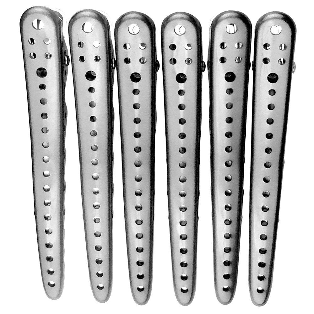 M & U Professional Super Clips 6 Pieces Silver
