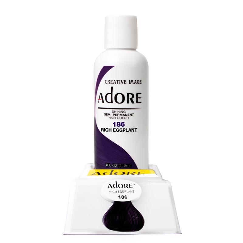 M & U Adore Semi Permanent Hair Color - Rich Eggplant - 186