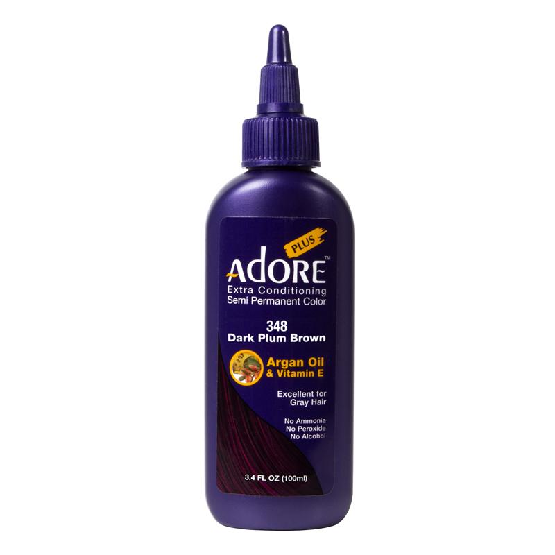 M & U Adore Plus Semi Permanent Hair Color - Dark Plum Brown - 348
