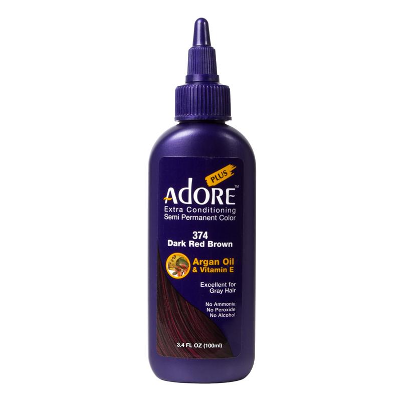 M & U Adore Plus Semi Permanent Hair Color - Dark Red Brown - 374