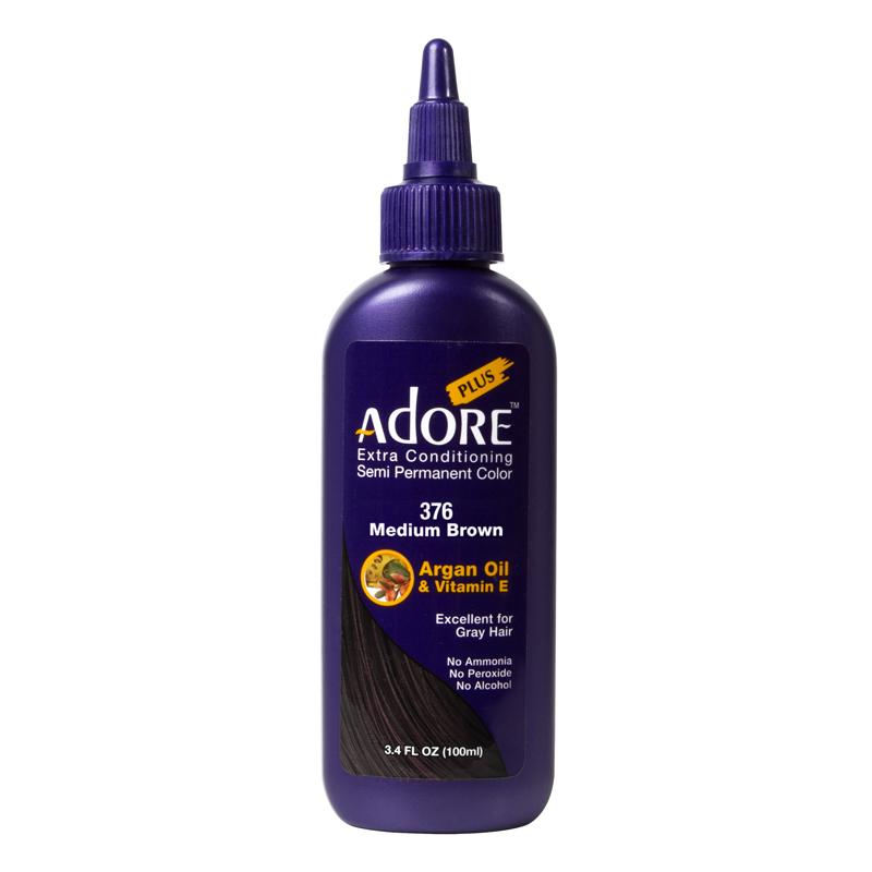 M & U Adore Plus Semi Permanent Hair Color - Medium Brown - 376