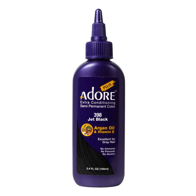 M & U Adore Plus Semi Permanent Hair Color - Jet Black - 398