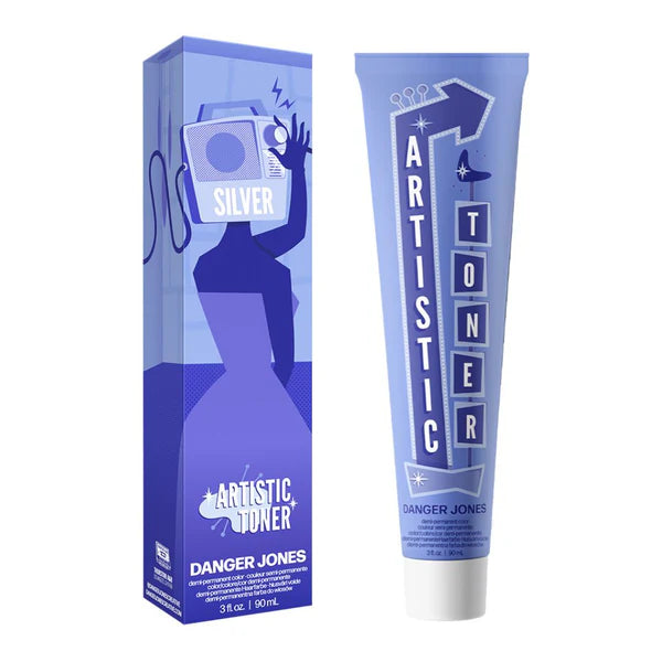 Danger Jones Artistic Toner Demi Permanent Cream Hair Color Silver 90ml