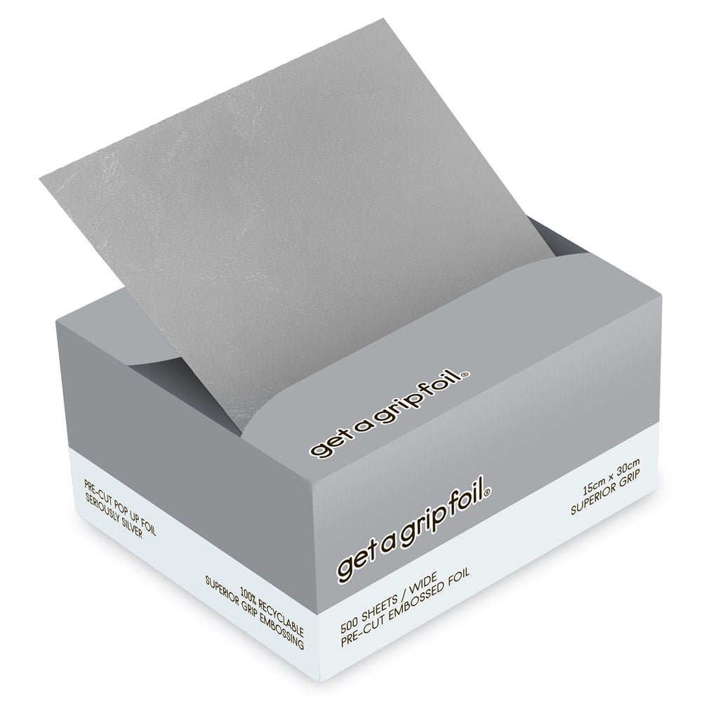 M & U Get a Grip Foil - Pre-Cut Pop Up Foil Wide 500 Sheets - Seriously Silver
