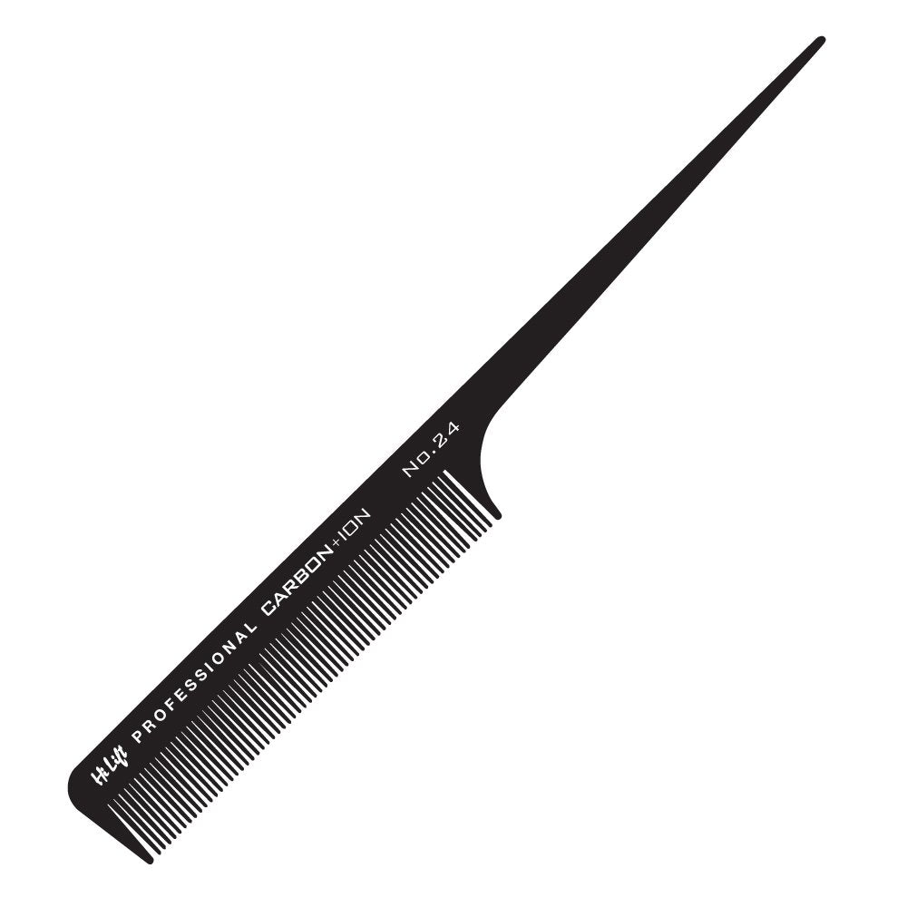 M & U Hi Lift Carbon + Ion Plastic Tail Comb - #24