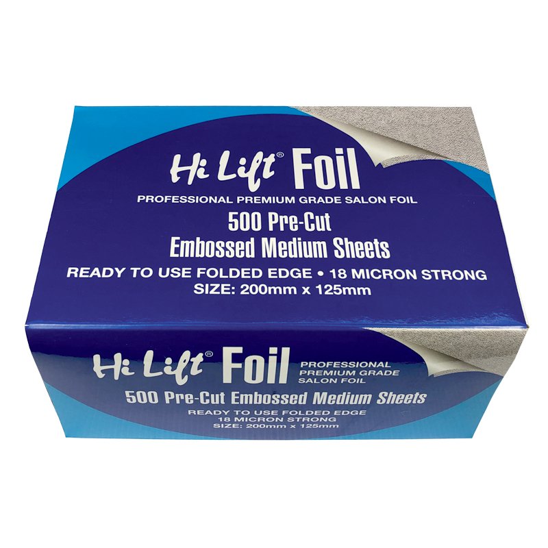 M & U Hi Lift Foil 500 Pre Cut Sheets - Medium - 18 Micron Silver