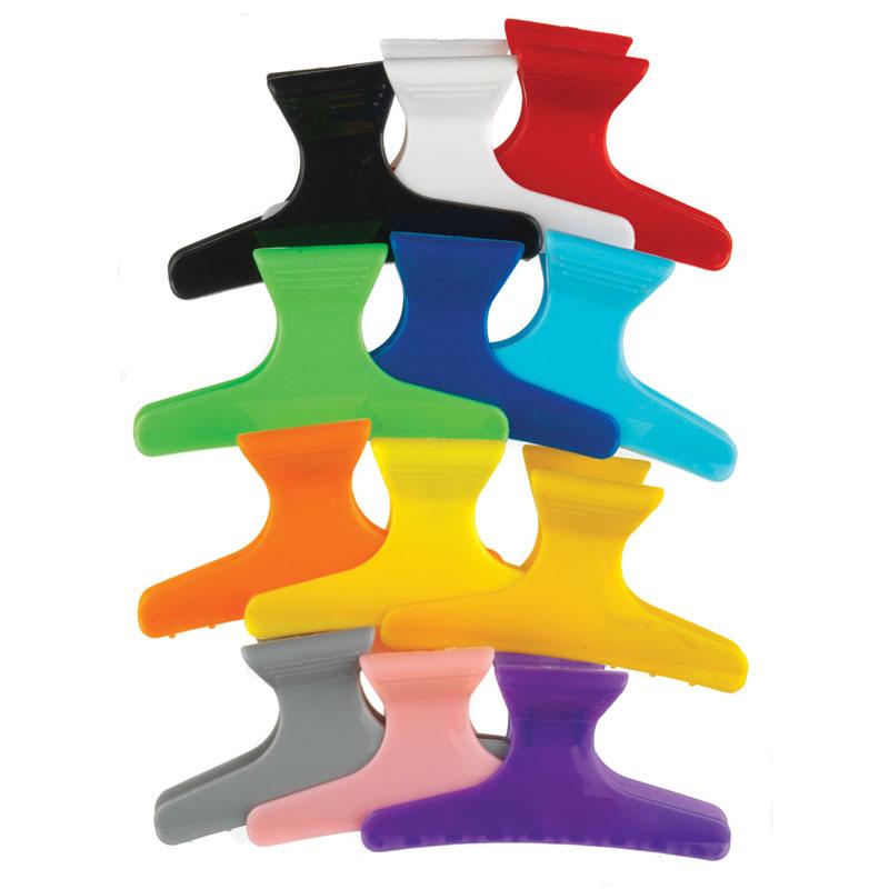 M & U Butterfly Clips Assorted colours 12 Pieces