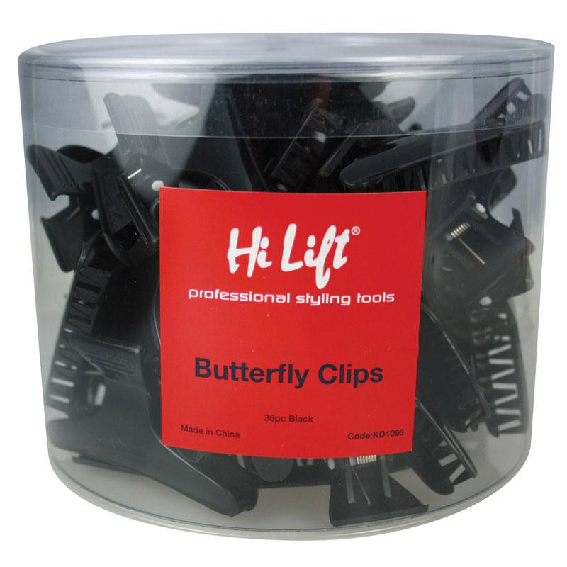 M & U Butterfly Clips Black 36 Pieces