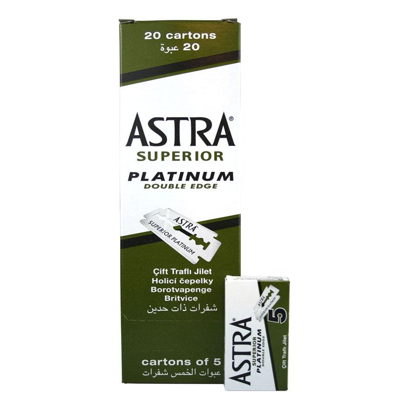 M & U Astra Superior Double Edge Razor Blades 100pcs (20 Packets of 5)