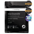 M & U Maskology NIACINAMIDE Professional Facial Sheet Mask - 1 x Single Sachet - BLACK