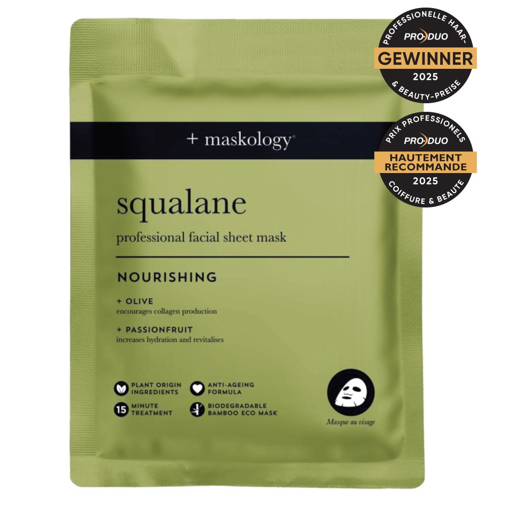 M & U Maskology SQUALANE Professional Facial Sheet Mask - 1 x Single Sachet - GREEN