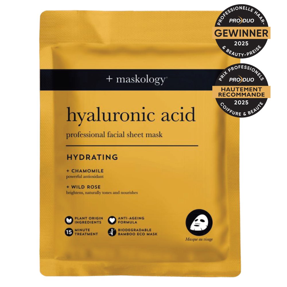 M & U Maskology HYALURONIC ACID Professional Facial Sheet Mask - 1 x Single Sachet - YELLOW
