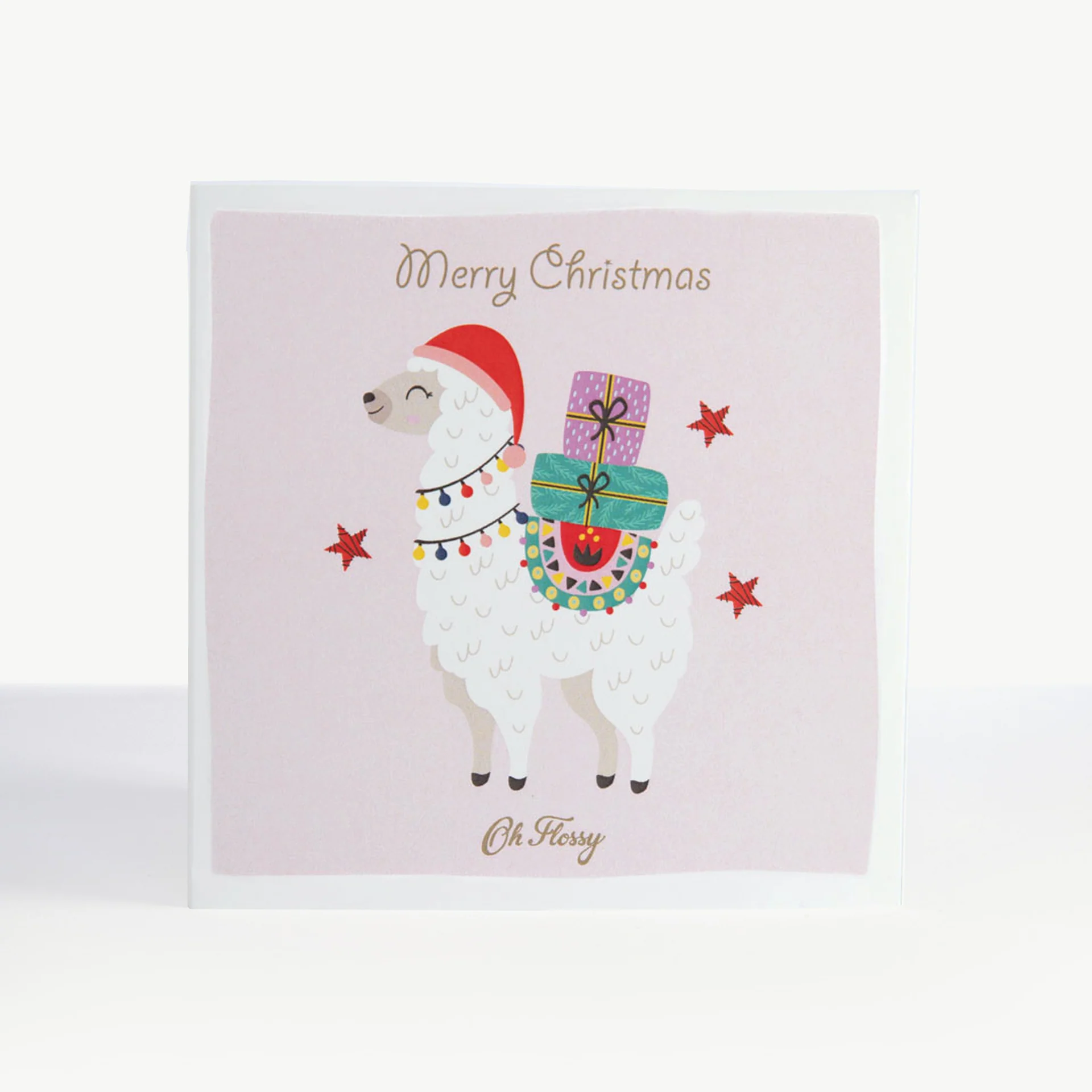 Oh Flossy Gift Card - Merry Christmas Gift Card - Llama