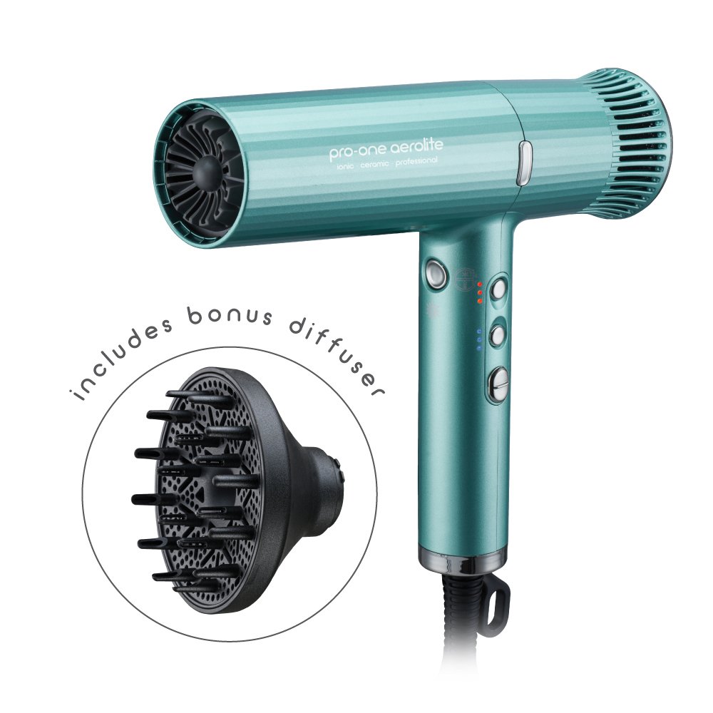 M & U Pro-One AEROLITE Hairdryer - Emerald Green