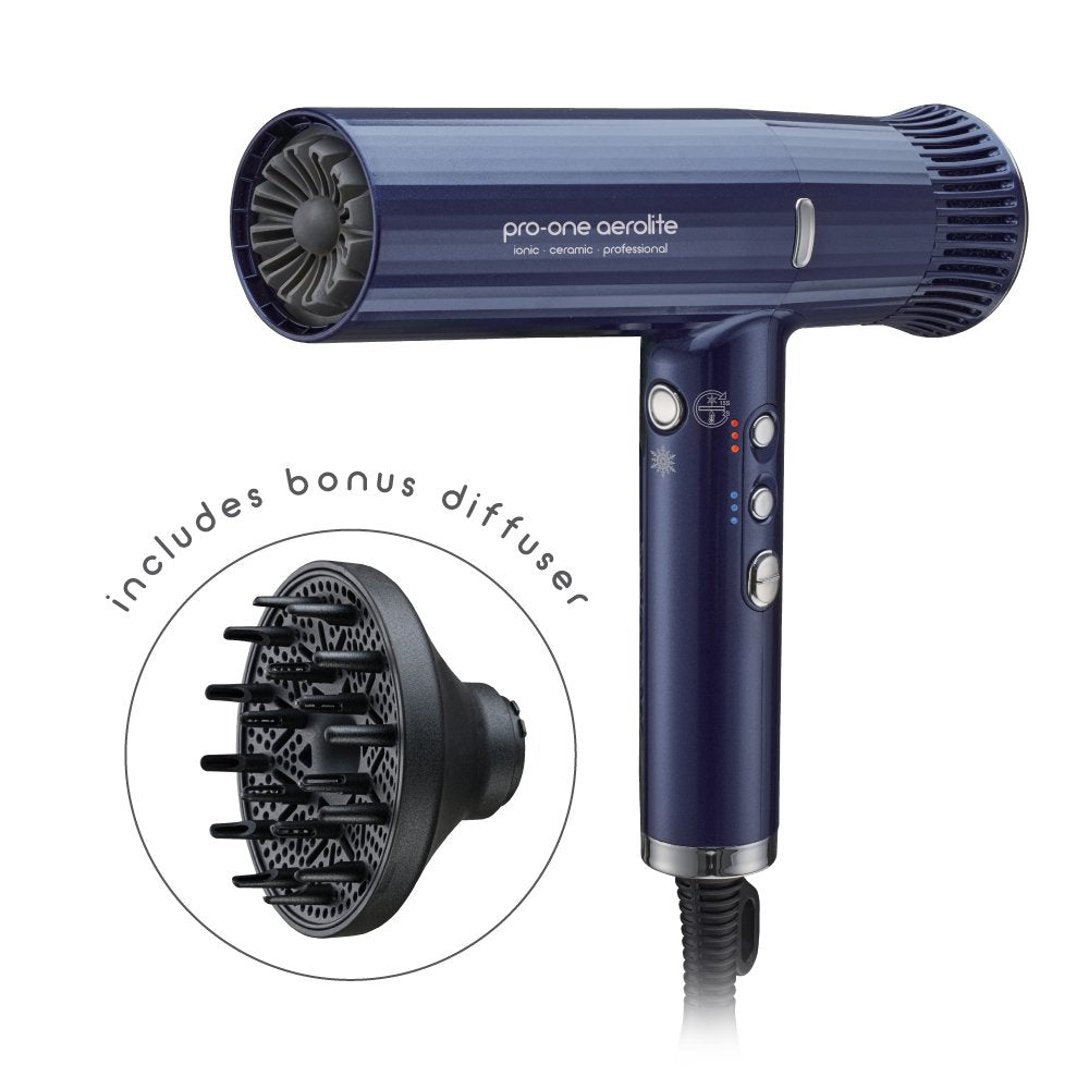 M & U Pro-One Aerolite Hairdryer - Blue Sapphire