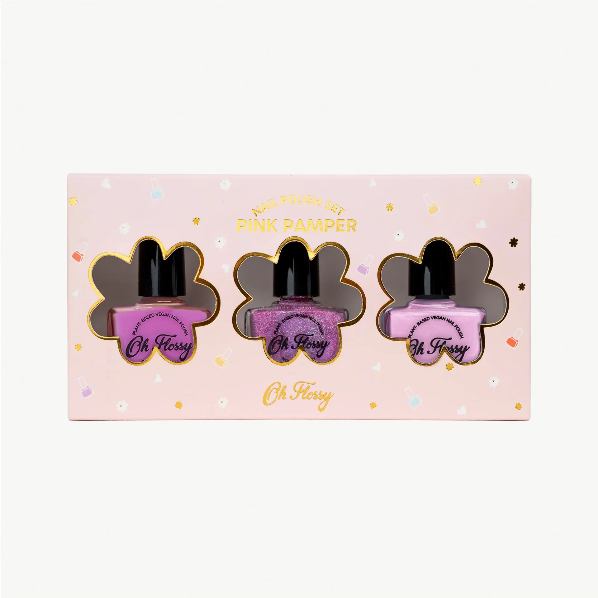 Oh Flossy Pink Pamper Nail Polish Set