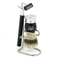 M & U Shaving Brush with Stand and Razor  100% Pure Boar Bristle X
