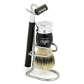 M & U Shaving Brush with Stand and Razor  100% Pure Boar Bristle X