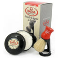 M & U Shaving Brush with Stand and Soap  100% Pure Boar Bristle