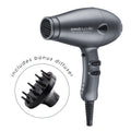 M & U Speedy Supalite Professional Hairdryer - Graphite with Diffuser
