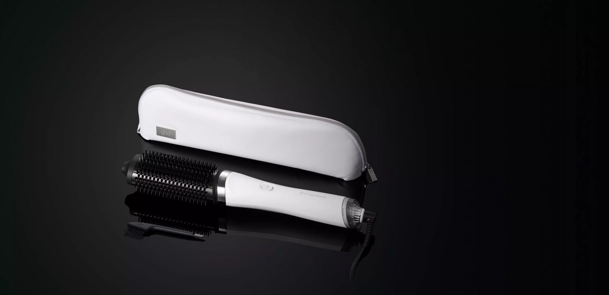 GHD DUET BLOWDRY HAIR DRYER BRUSH IN WHITE
