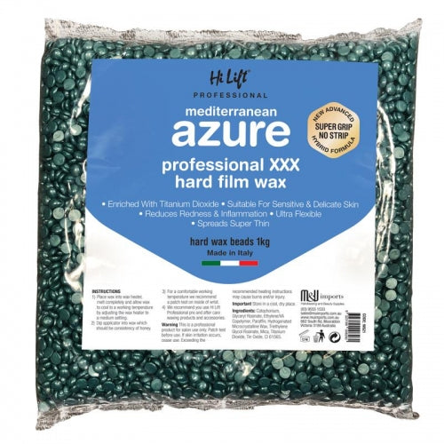 M & U Hi Lift Mediterranean Azure Strip Wax - 100G BAG Small 100G