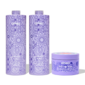 super-sized blonde set bust your brass cool blonde shampoo + conditioner + intense repair hair mask