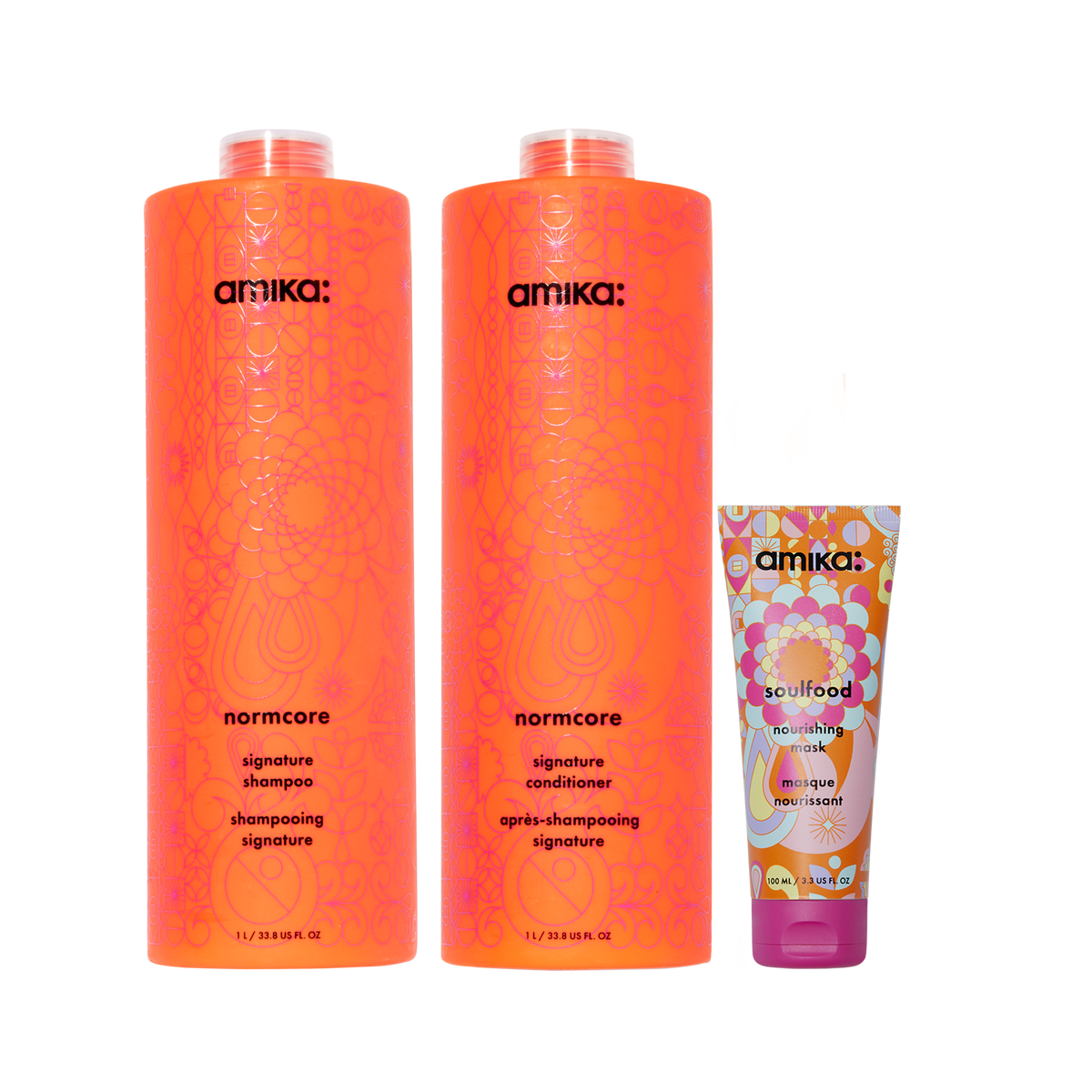 super-sized signature set normcore shampoo and conditioner + soulfood mask