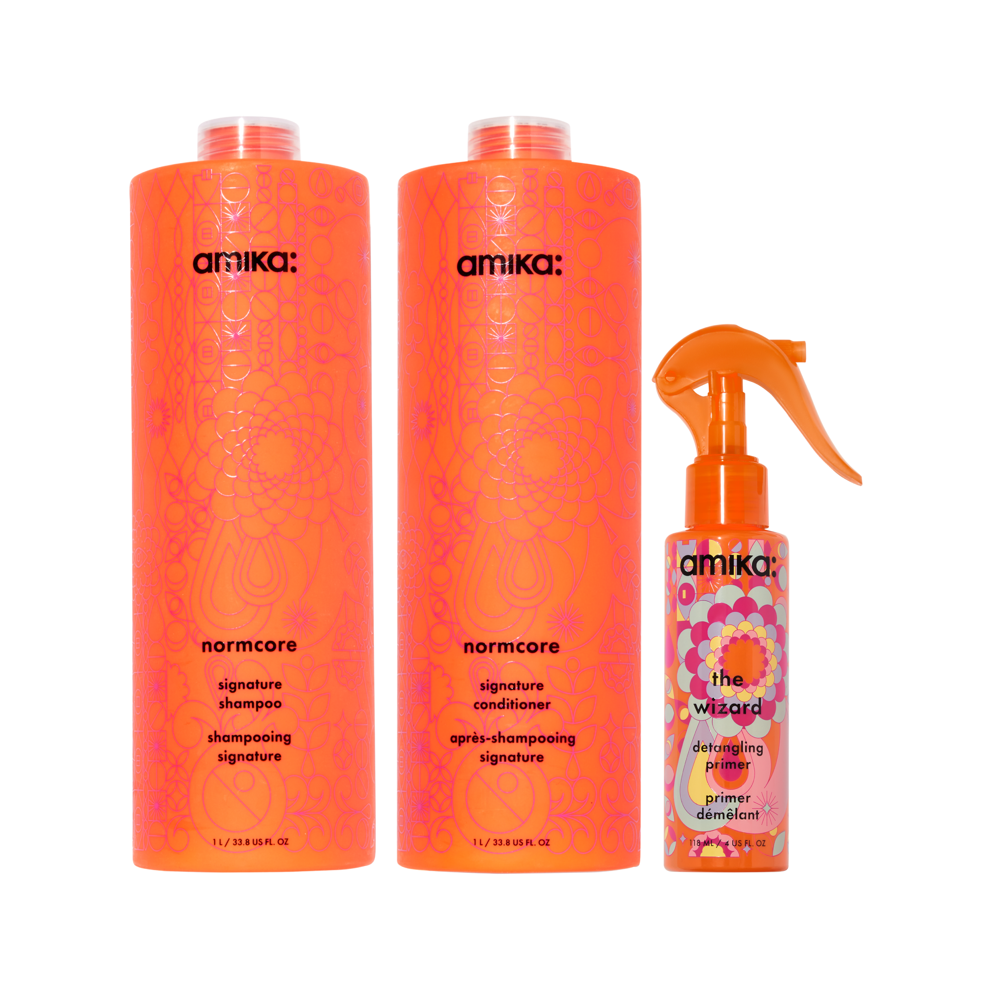 super-sized signature set normcore nourishing shampoo + conditioner + the wizard detangling primer
